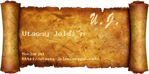 Utassy Jolán névjegykártya
