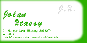 jolan utassy business card